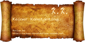 Keiner Konstantina névjegykártya
